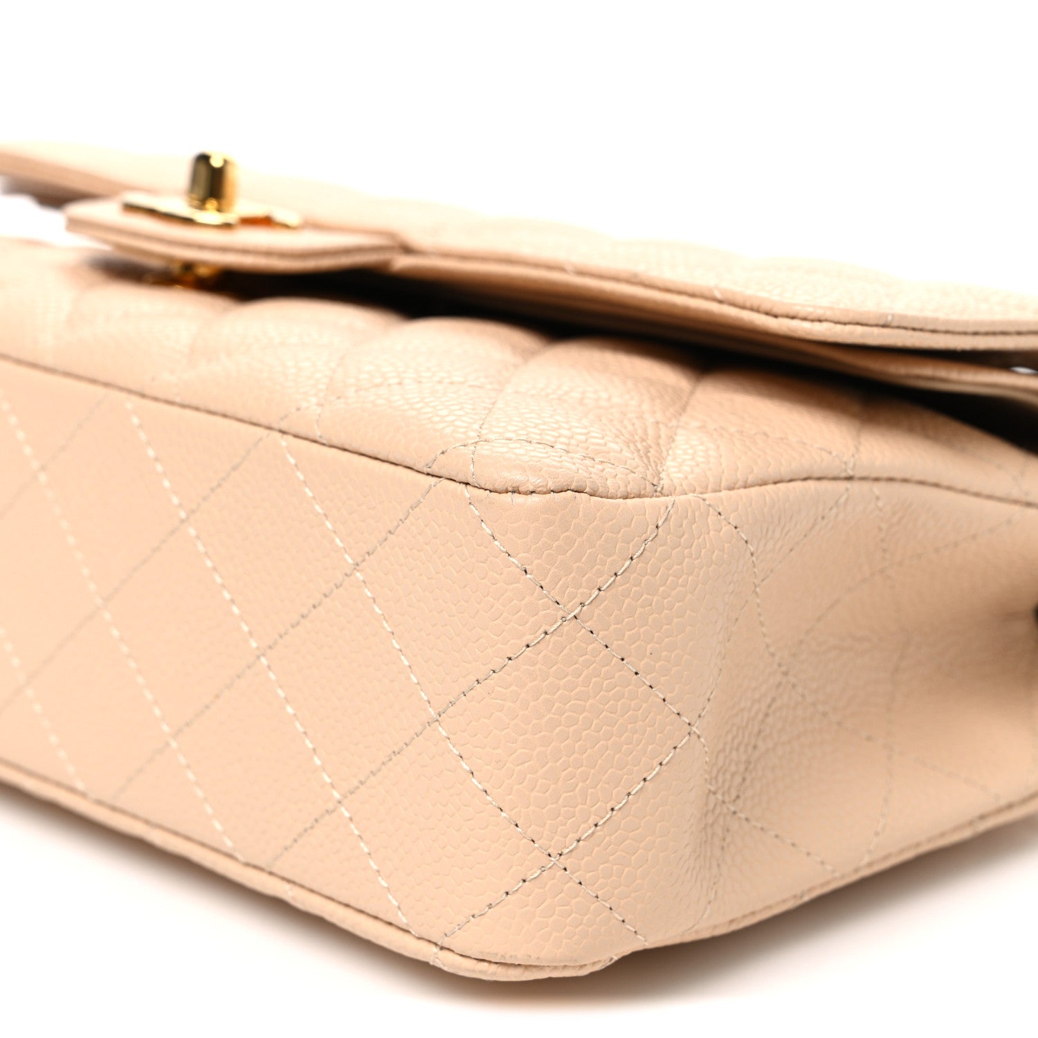 Chanel Caviar Quilted Medium Double Flap Beige Beige Clair 10 of 11