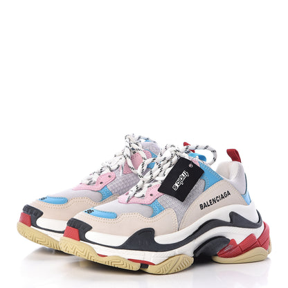 Balenciaga Fabric Mesh Womens Triple S Sneakers 36 White Blue Pink 3 of 10