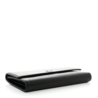 Chanel Caviar Sevruga Long Flap Wallet Black 3 of 11