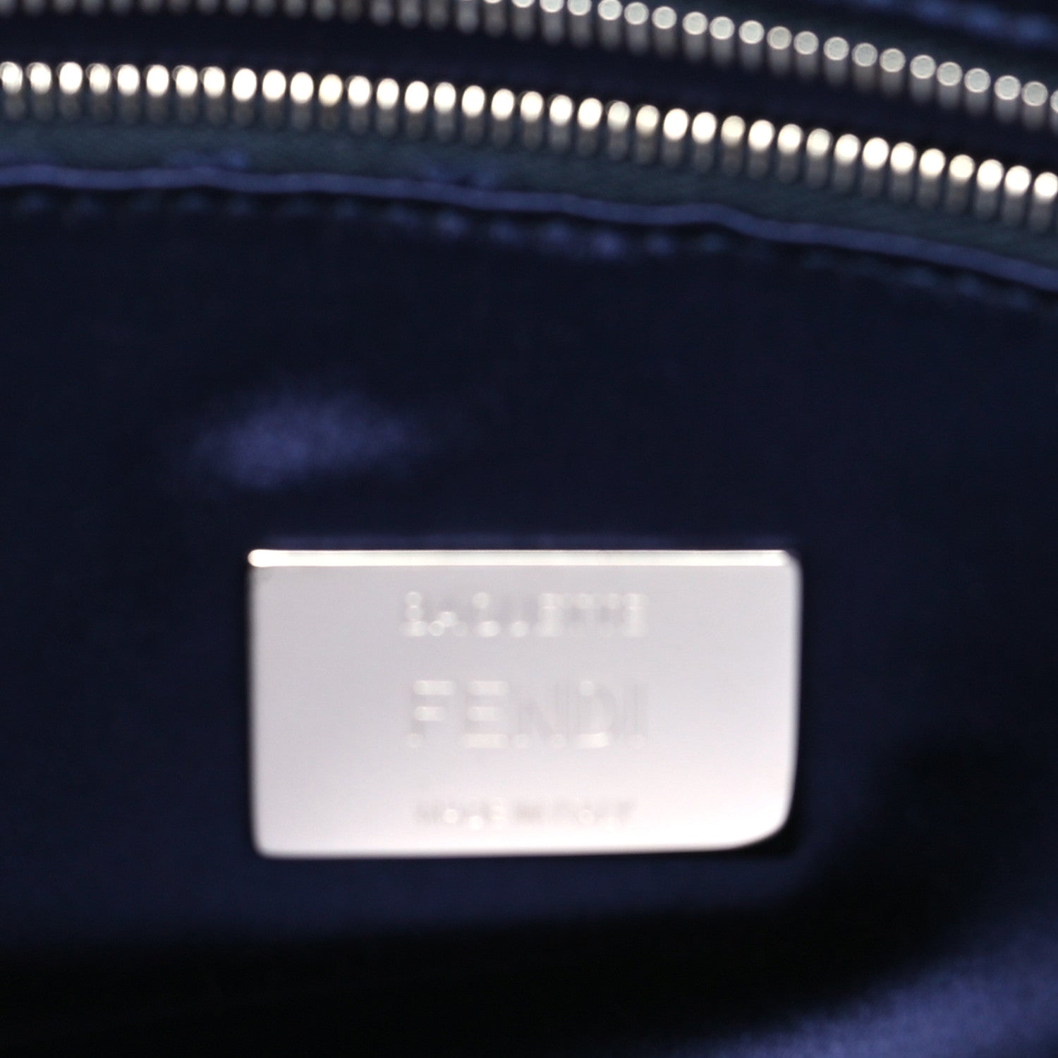 Fendi Velvet Crystal Embellished Baguette Midnight 6 of 10