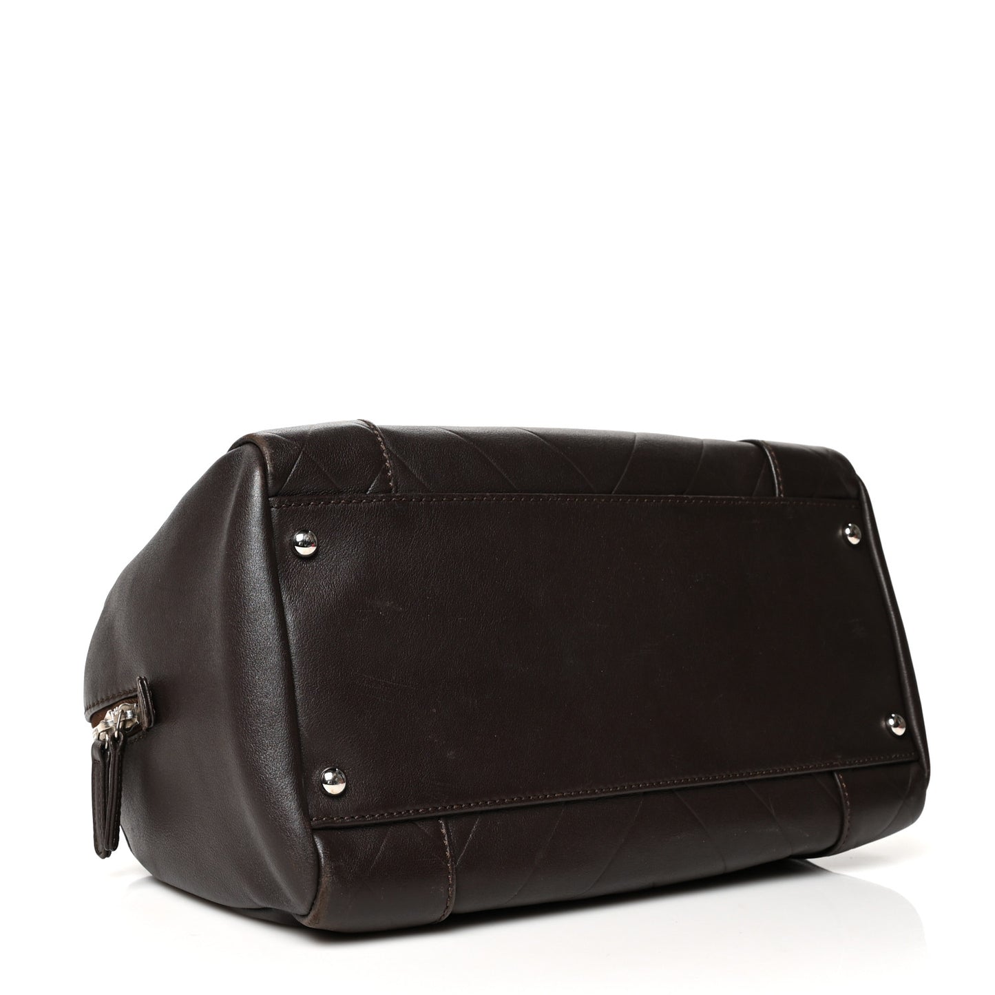 Calfskin Chevron CC All Day Long Boston Brown