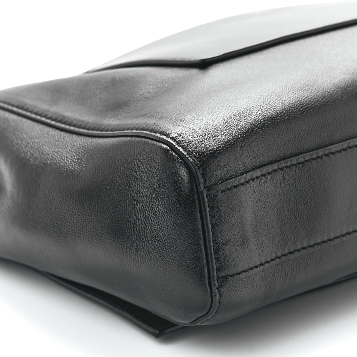 Smooth Calfskin Suede Medium Reversible Monogram Kate Satchel Black