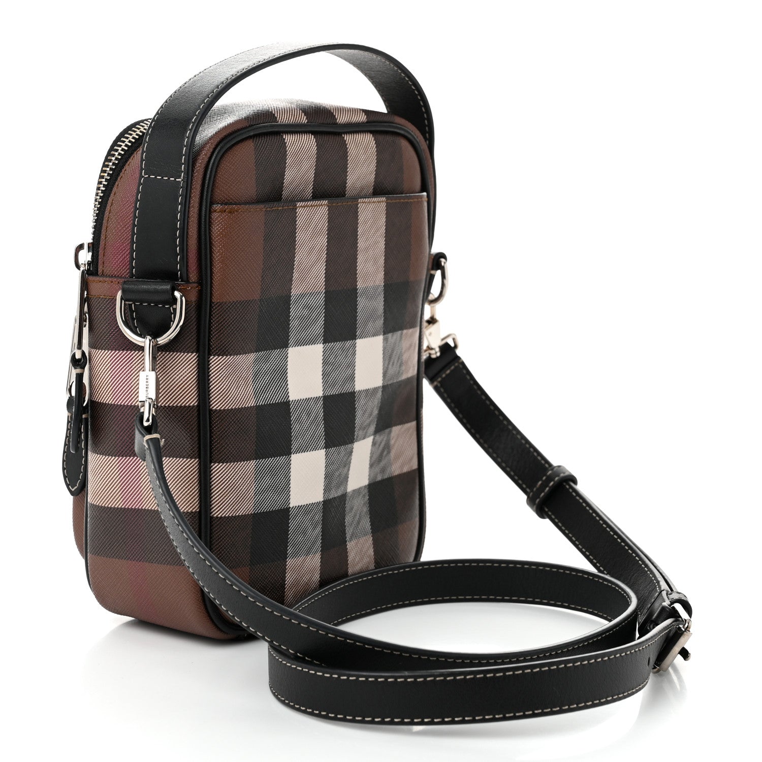 Burberry House Check Canvas Calfskin Wyatt Crossbody Dark Birch Brown 3 of 11