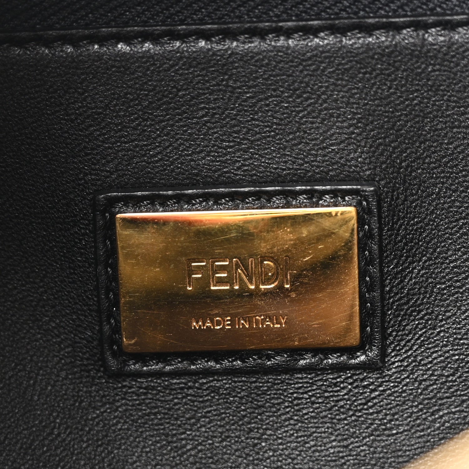 Fendi Vitello Seta Shiny Nappa Medium Peekaboo Iconic Satchel Black 6 of 10