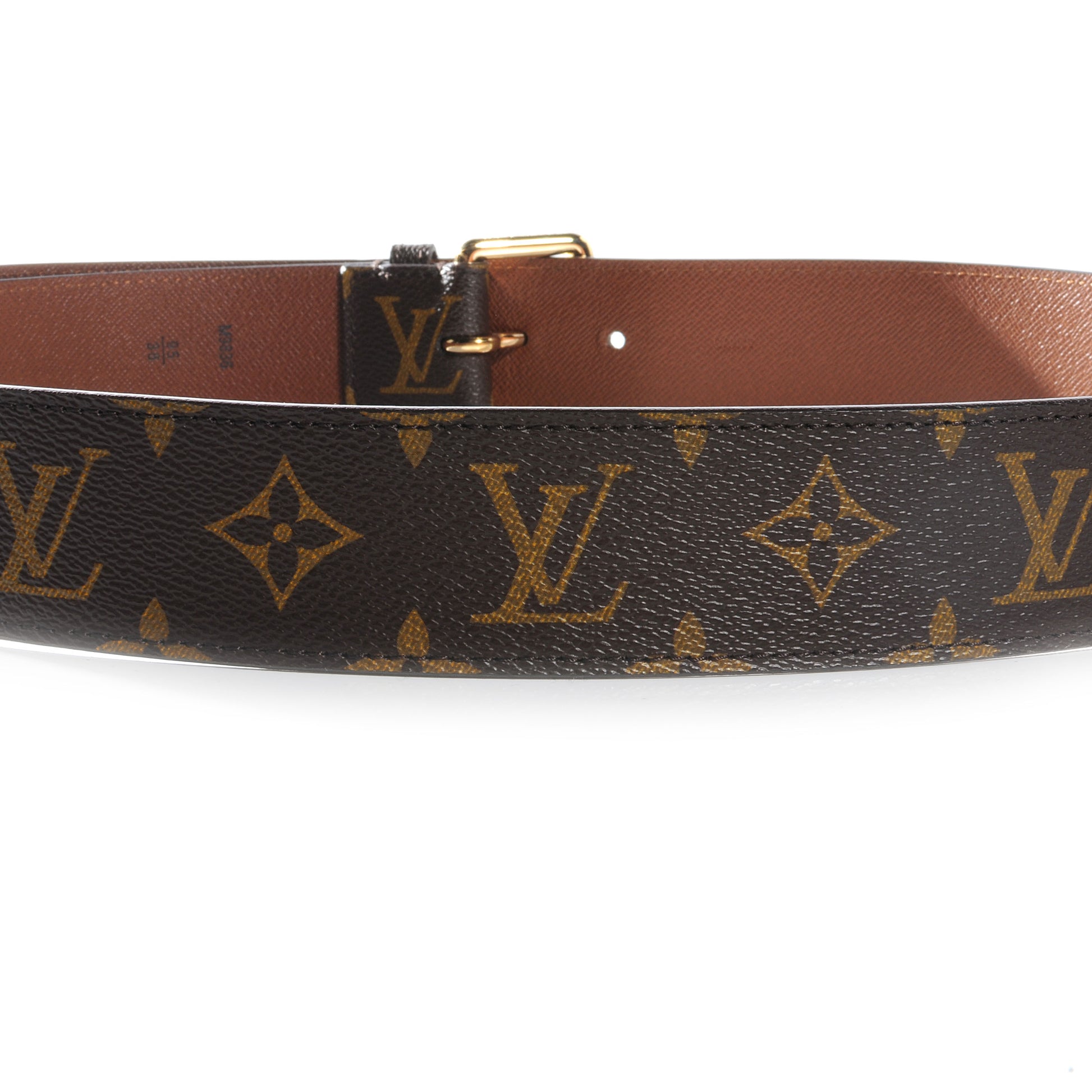 Louis Vuitton Monogram Belt Gold Buckle 95 38 6 of 6