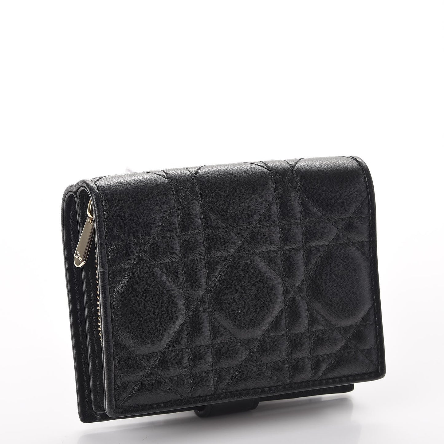 Lambskin Cannage Lucky Badge Eden Wallet Black