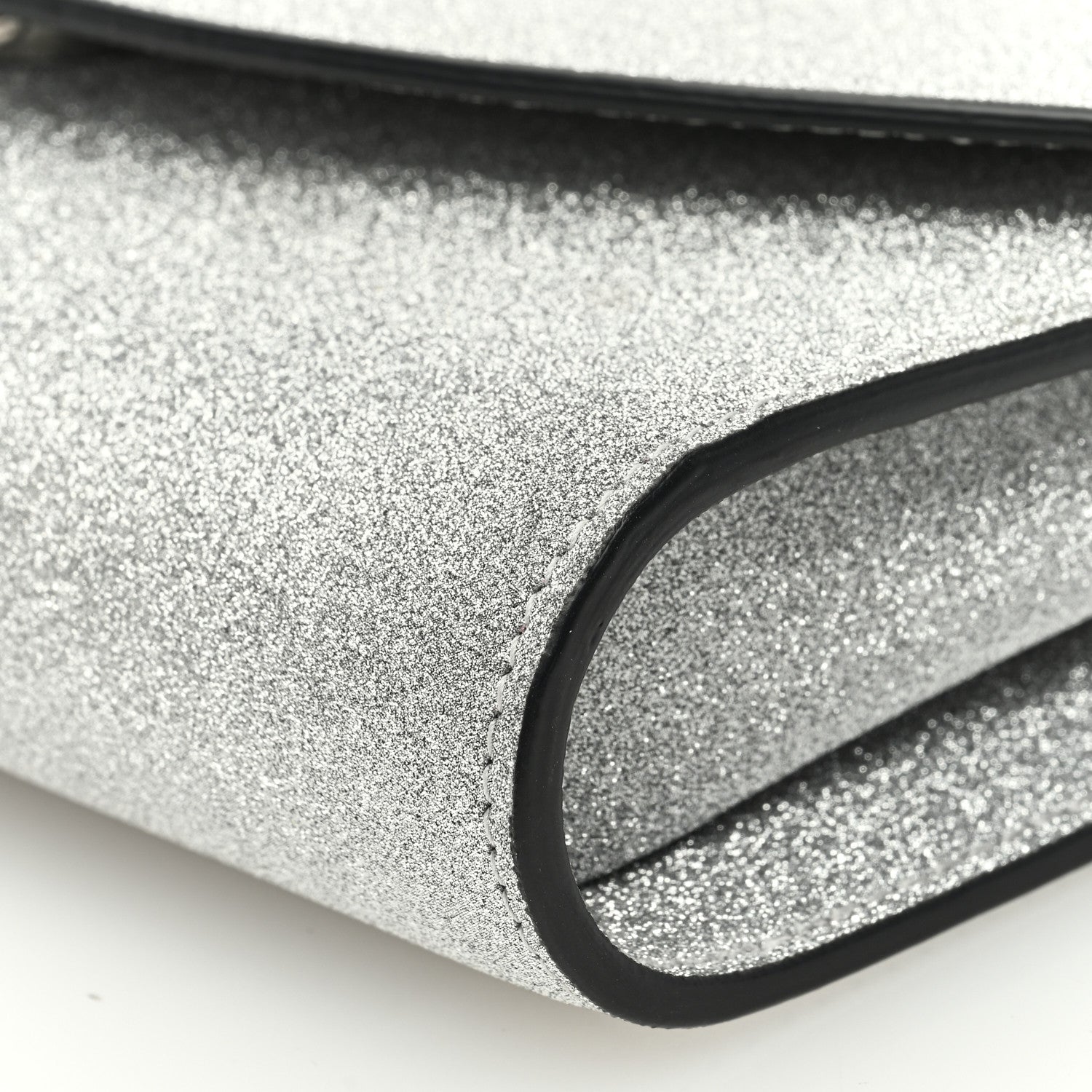 Christian Louboutin Glitter Calfskin Loubi54 Wallet On Chain Silver 8 of 11