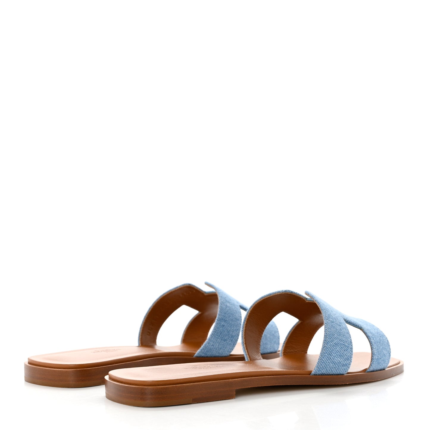 Denim Canvas Oran Sandals 38.5 Bleu Clair