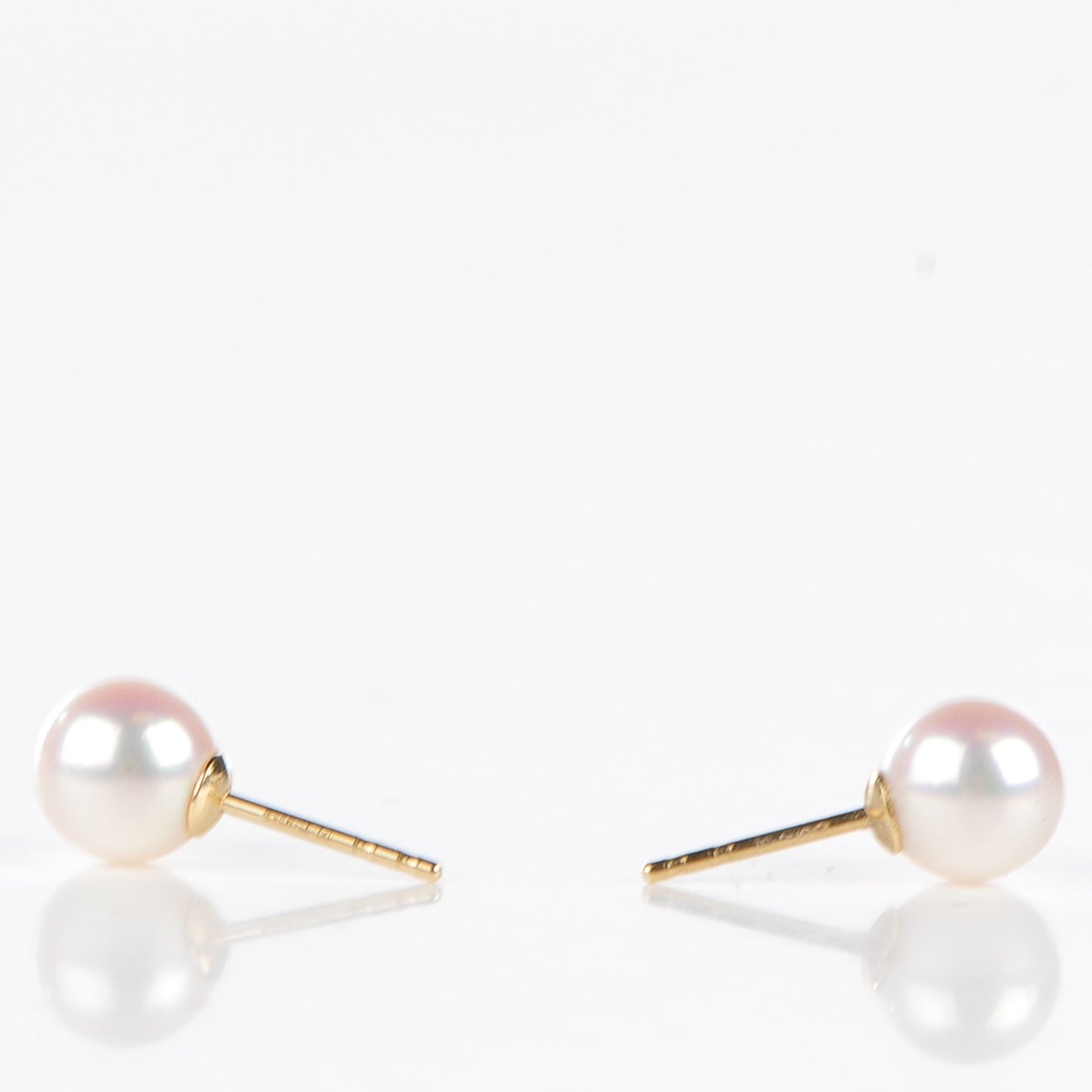 18K Yellow Gold 8mm Pearl Stud Earrings