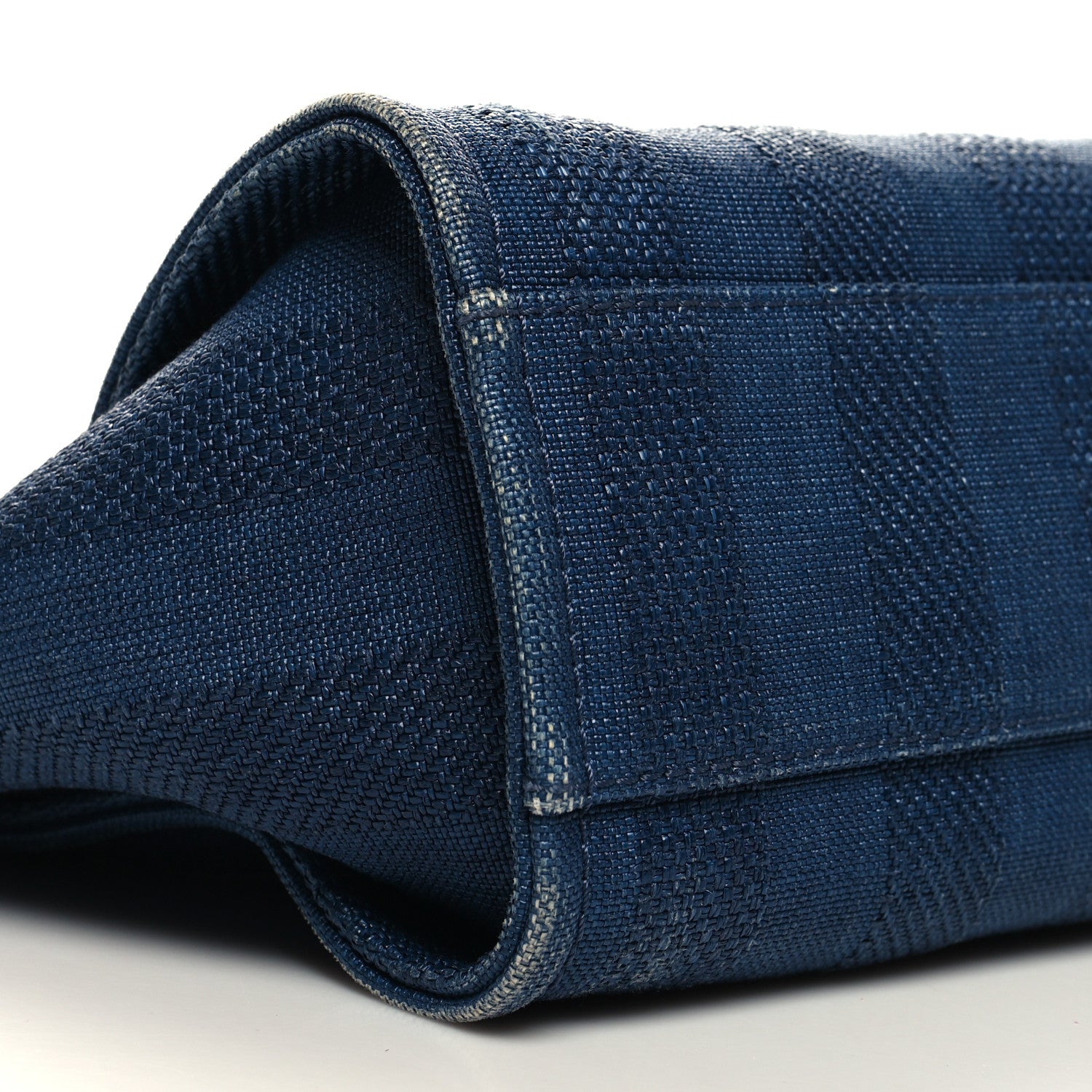 Chanel Mixed Fibers Striped Small Deauville Tote Navy Blue 9 of 10