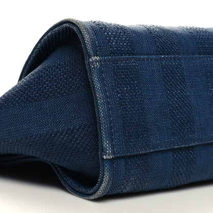 Chanel Mixed Fibers Striped Small Deauville Tote Navy Blue 9 of 10