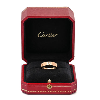 Cartier 18K Pink Gold 3 Diamond 5.5mm LOVE Ring 61 9.5 5 of 5