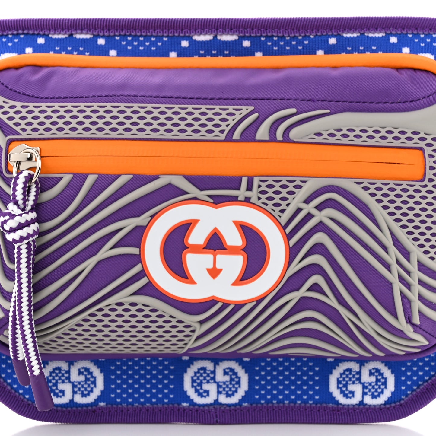 Jersey GG Monogram All Over Sporty Belt Bag Grey White Multicolor