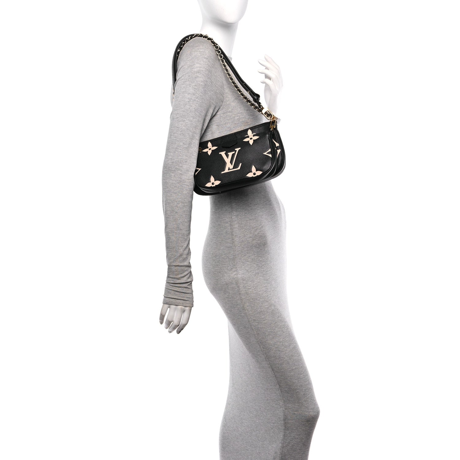Louis Vuitton Empreinte Monogram Giant Multi Pochette Accessories Black Beige 2 of 9