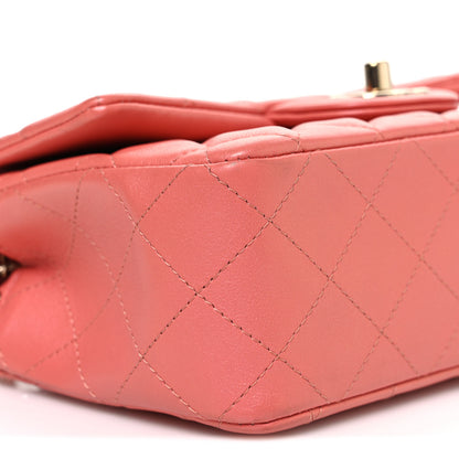 Chanel Iridescent Lambskin Quilted Mini Rectangular Flap Pink 9 of 10