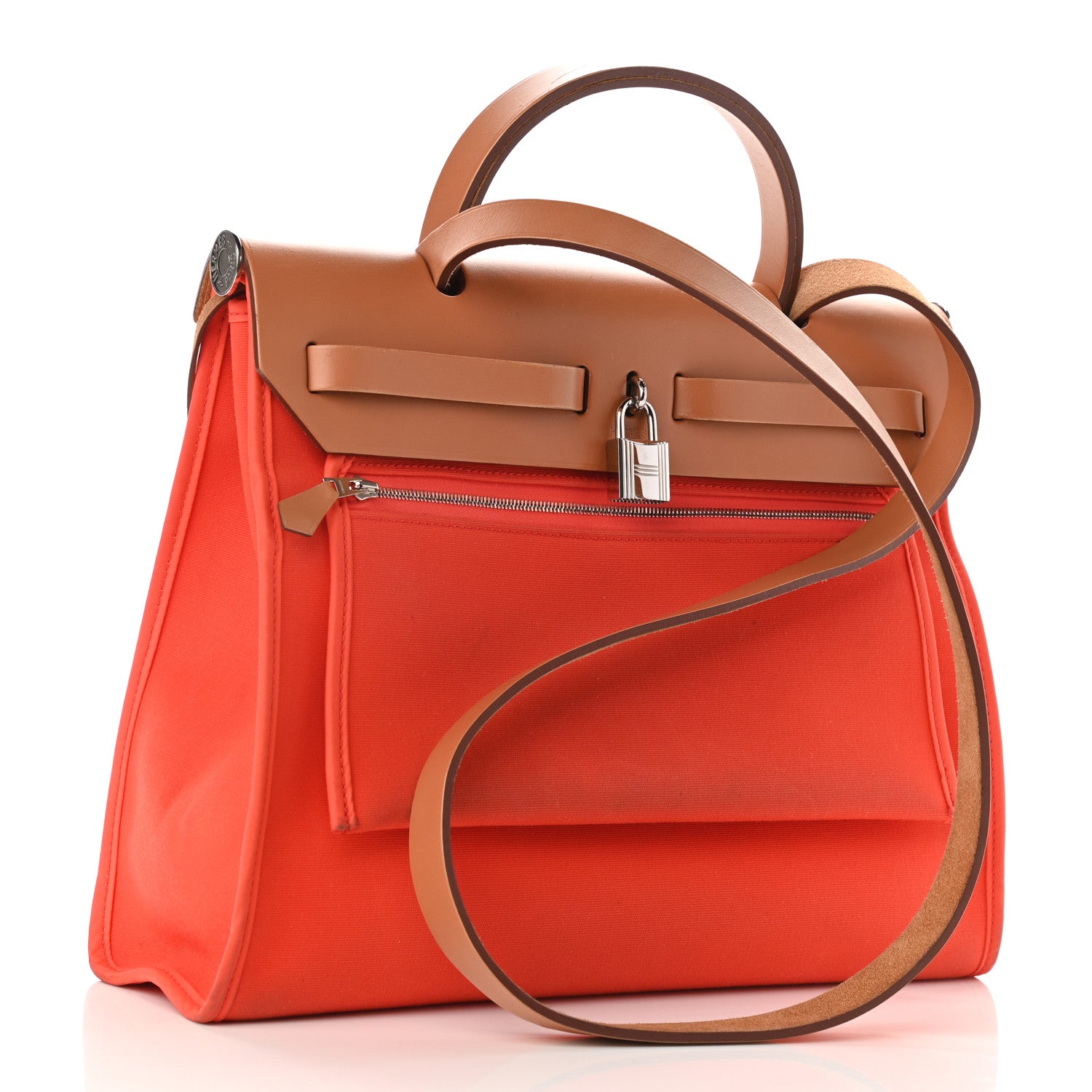 Hermes Vache Hunter Toile Herbag Zip 31 PM Capucine Fauve 4 of 12