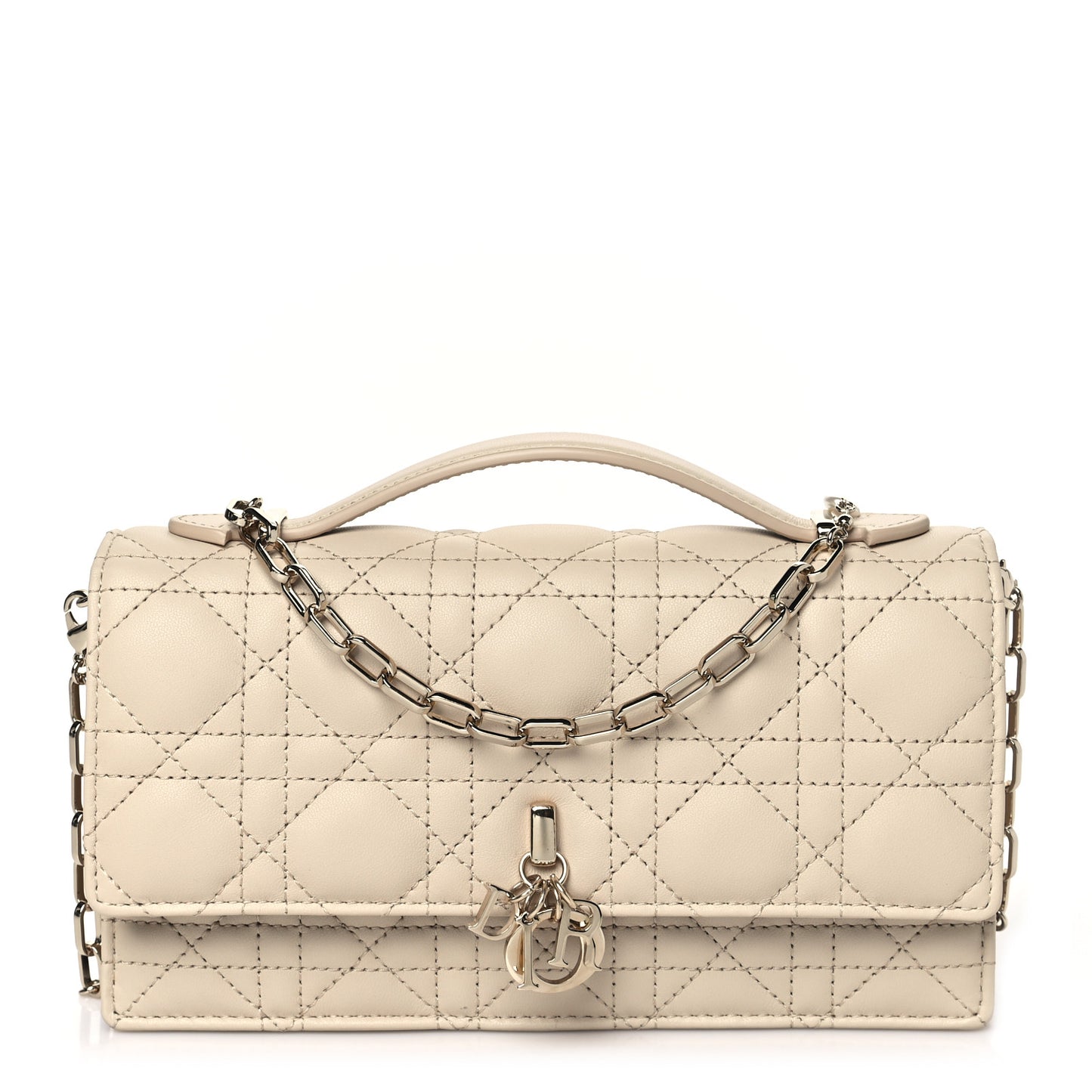 Lambskin Chain Lady My Dior Mini Chain Pouch Caramel Beige