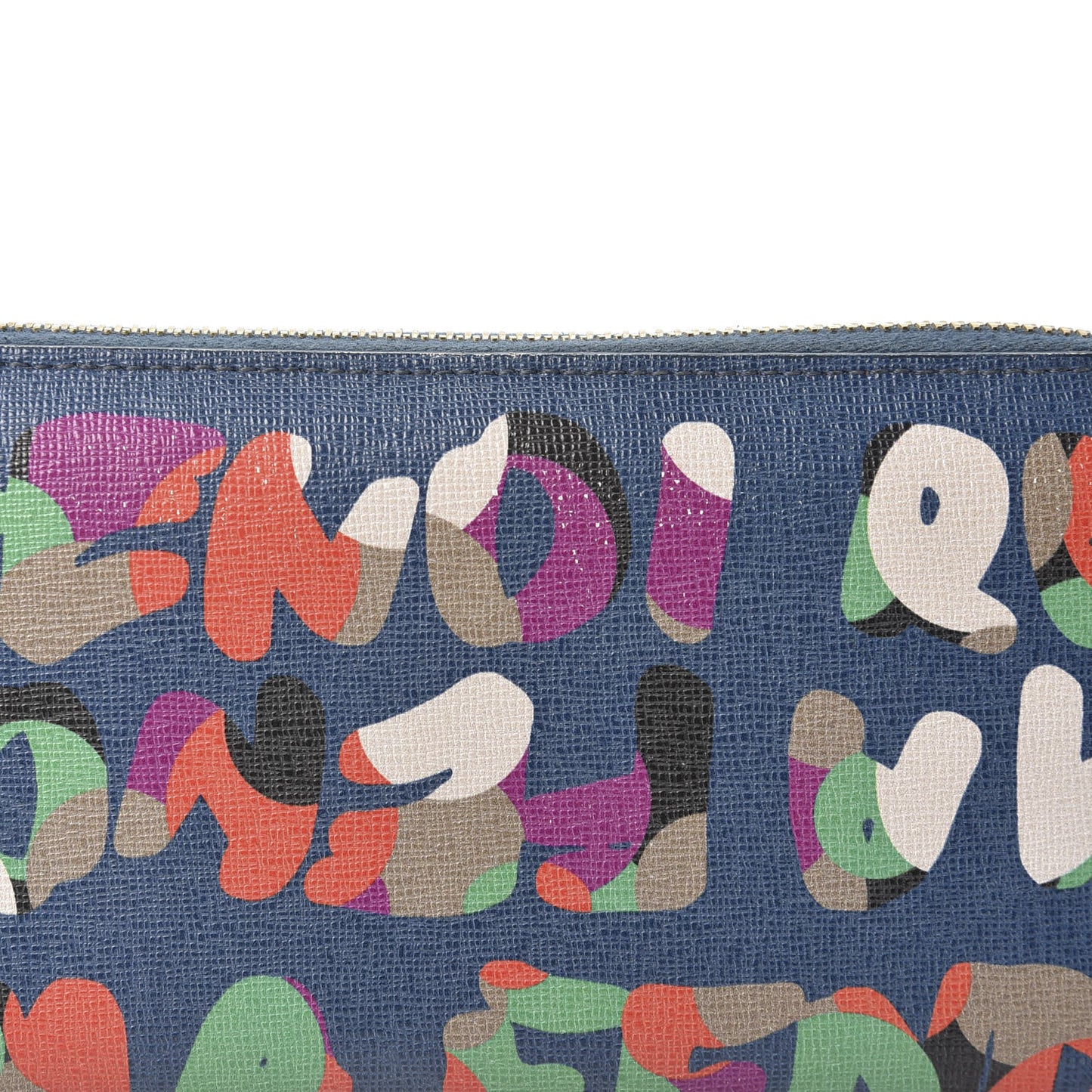 Vitello Elite Fendi Roma Simply Zip Around Wallet Cobalt Multicolor
