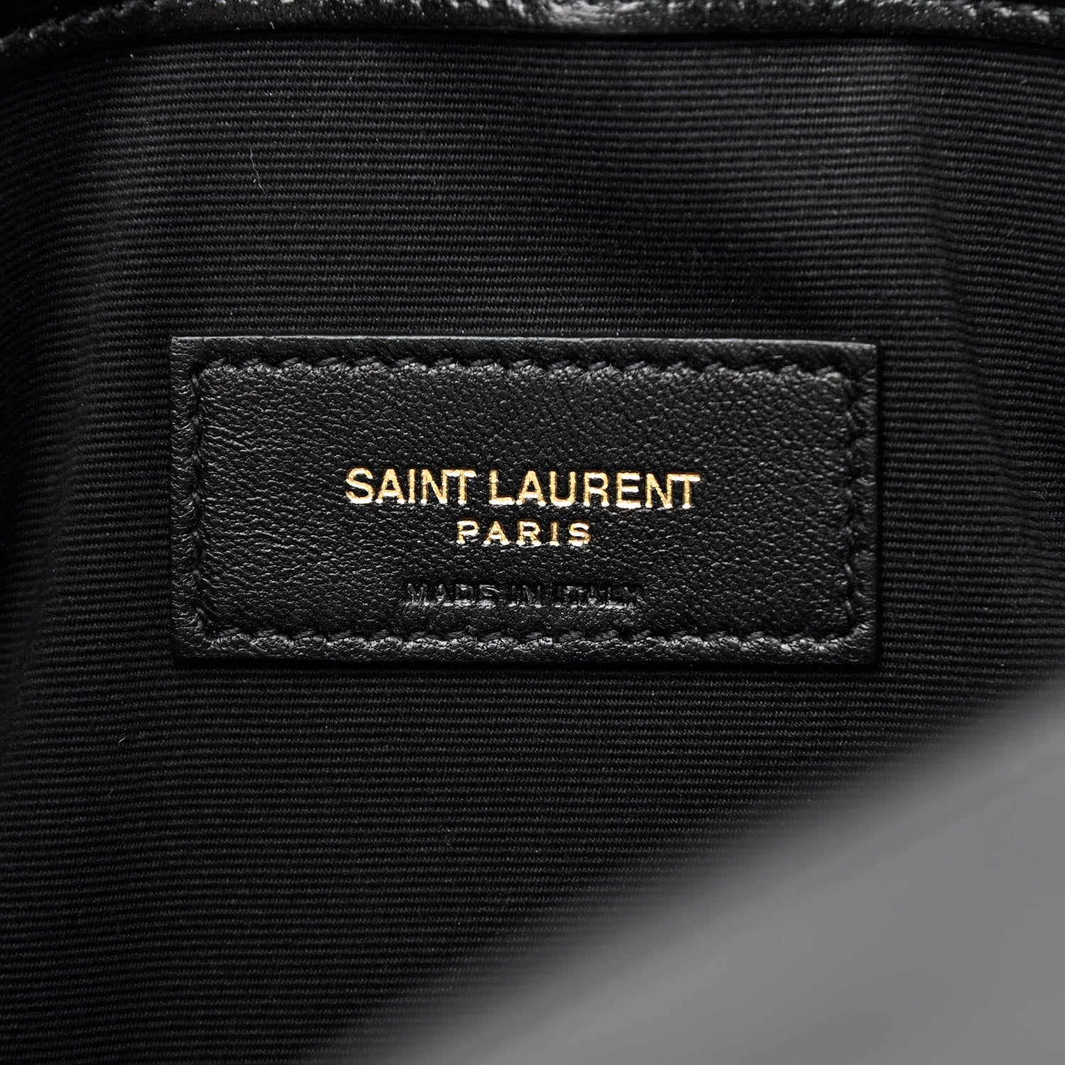 Saint Laurent Smooth Shiny Calfskin Monogram Uptown Pouch Black 7 of 9