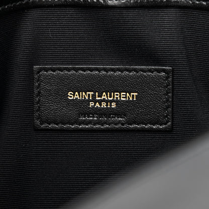 Saint Laurent Smooth Shiny Calfskin Monogram Uptown Pouch Black 7 of 9