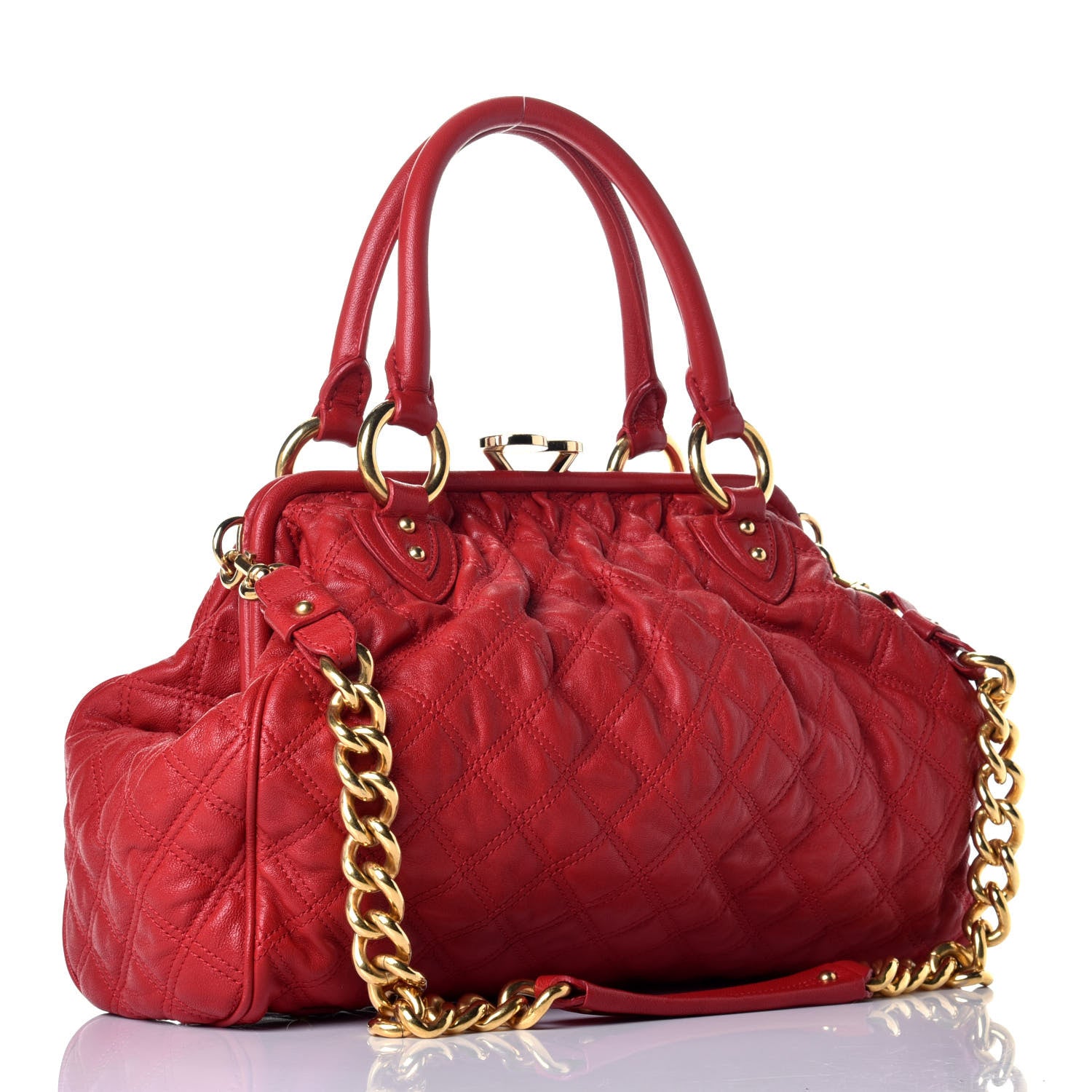 Marc Jacobs Lambskin Quilted Stam Red 4 of 9