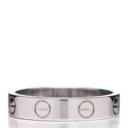 Cartier 18K White Gold 3.5mm LOVE Wedding Band Ring 50 5.25 3 of 4