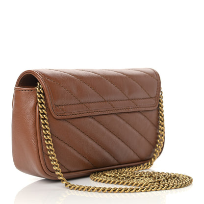 Gucci Azalea Calfskin Matelasse Diagonal Super Mini GG Marmont Shoulder Bag Cuir 3 of 9