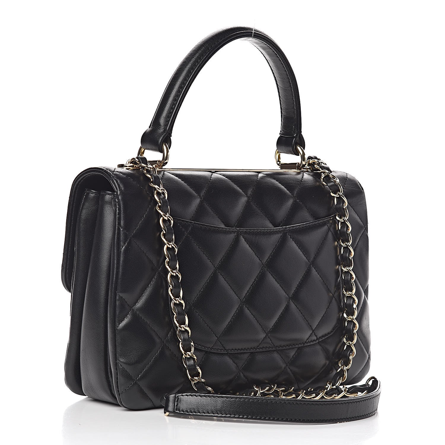 Chanel Lambskin Quilted Small Trendy CC Dual Handle Flap Bag Black 3 of 13