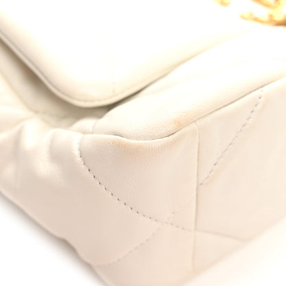 Chanel Lambskin Quilted Medium Chanel 19 Flap  White 10 of 10