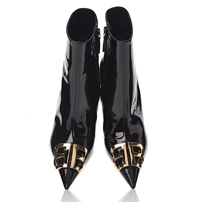 Balenciaga Patent BB Pointy Toe Ankle Booties 39.5 Black 10 of 11