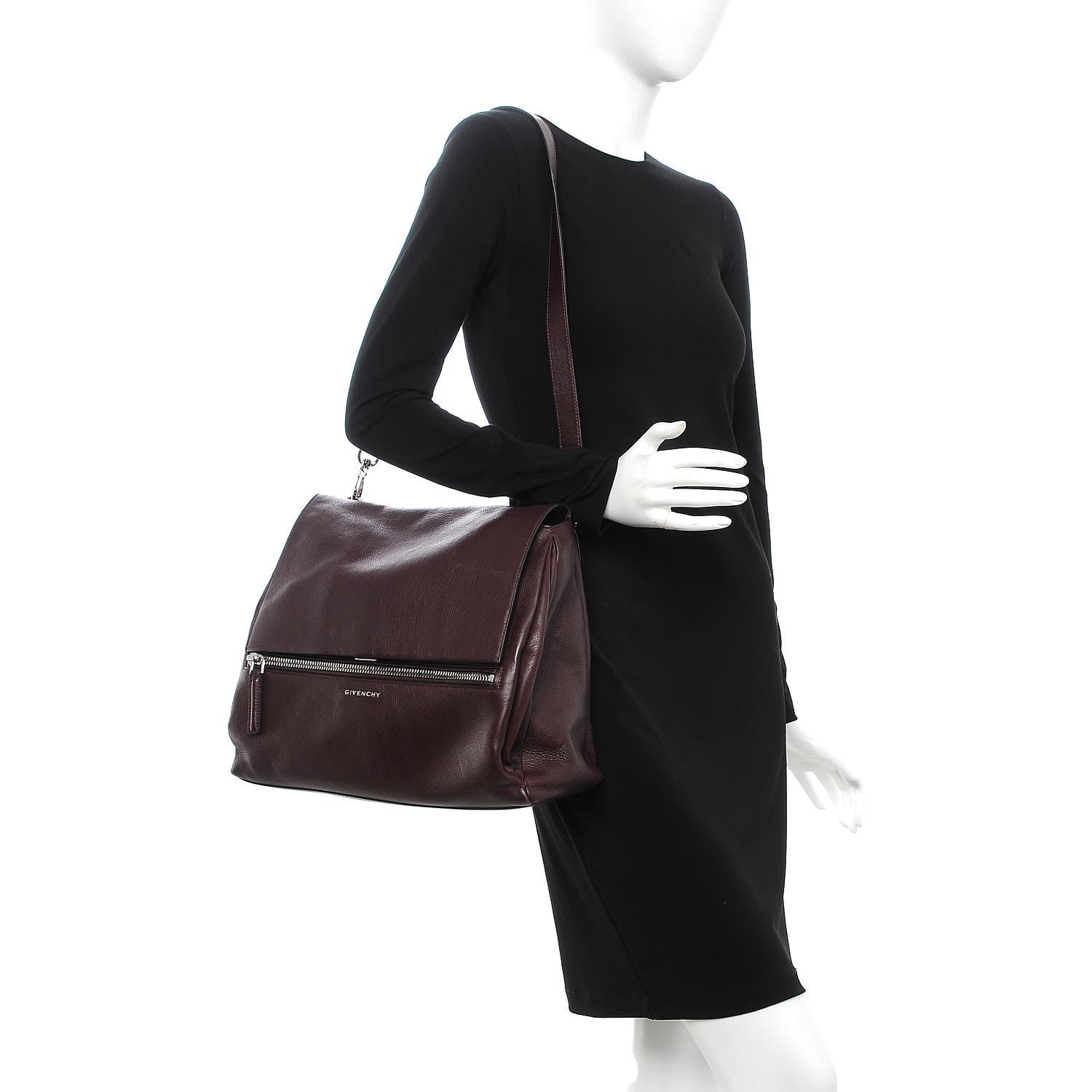 Givenchy Grained Calfskin Medium Pandora Pure Flap Bag Aubergine 2 of 19