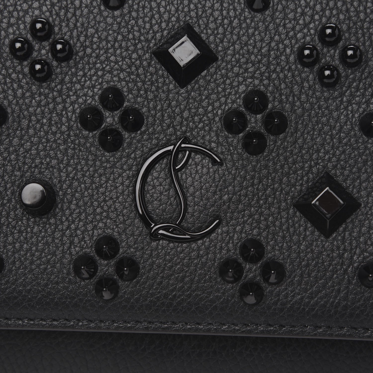 Christian Louboutin Calfskin Spikes Loubinthesky Paloma Clutch Black 7 of 11