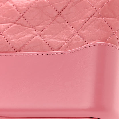 Chanel Aged Calfskin Quilted Medium Gabrielle Logo Hobo Rose 12 of 14