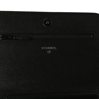 Chanel Caviar Quilted Boy Wallet On Chain WOC Black 6 of 12
