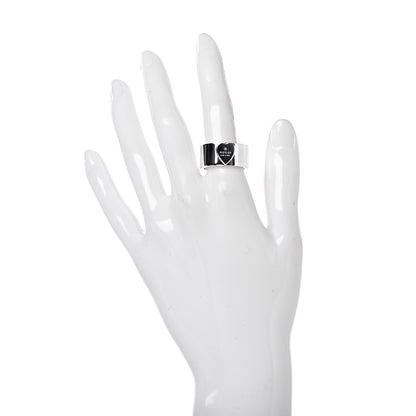 Gucci Sterling Silver 10mm Trademark Heart Wide Band Ring 56 7.5 2 of 7