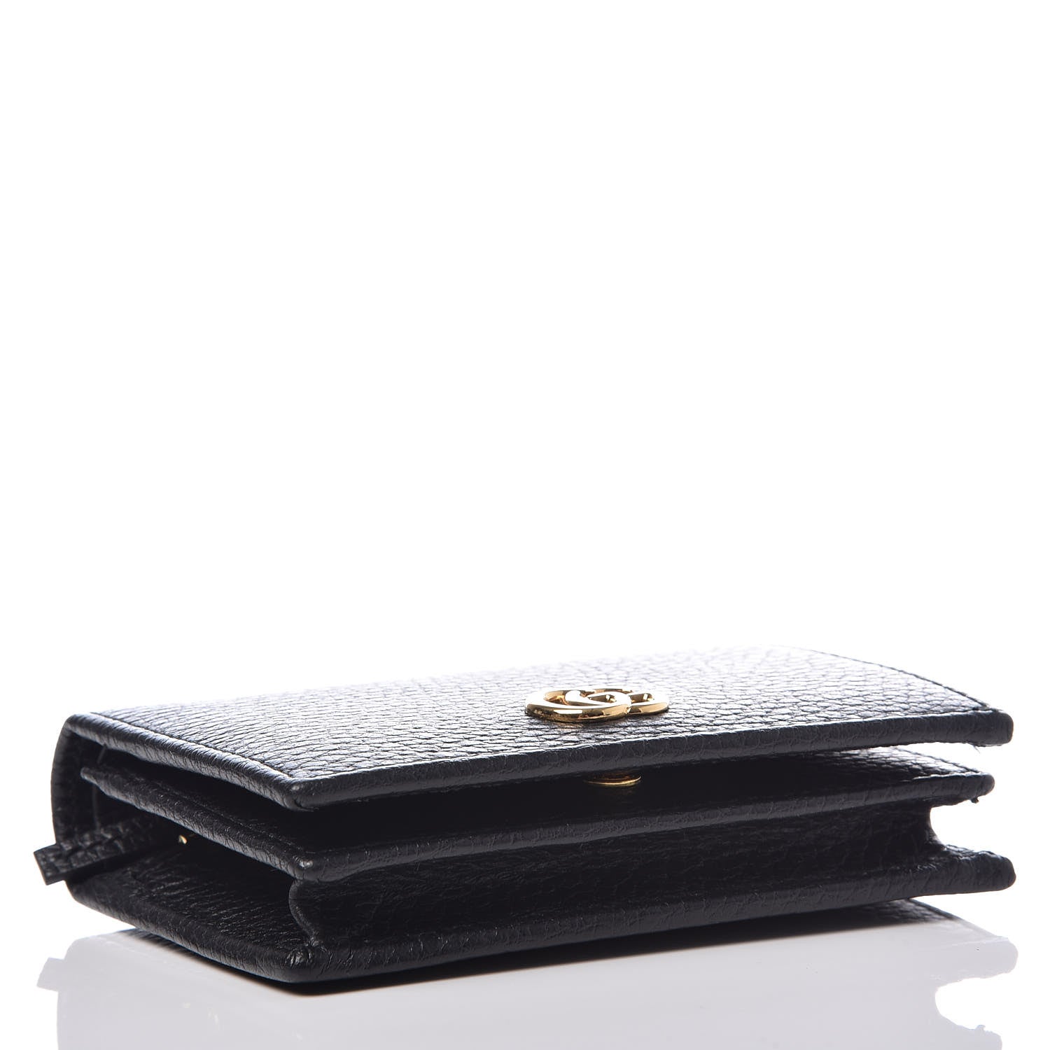Gucci Pebbled Calfskin GG Marmont Card Case Black 4 of 8