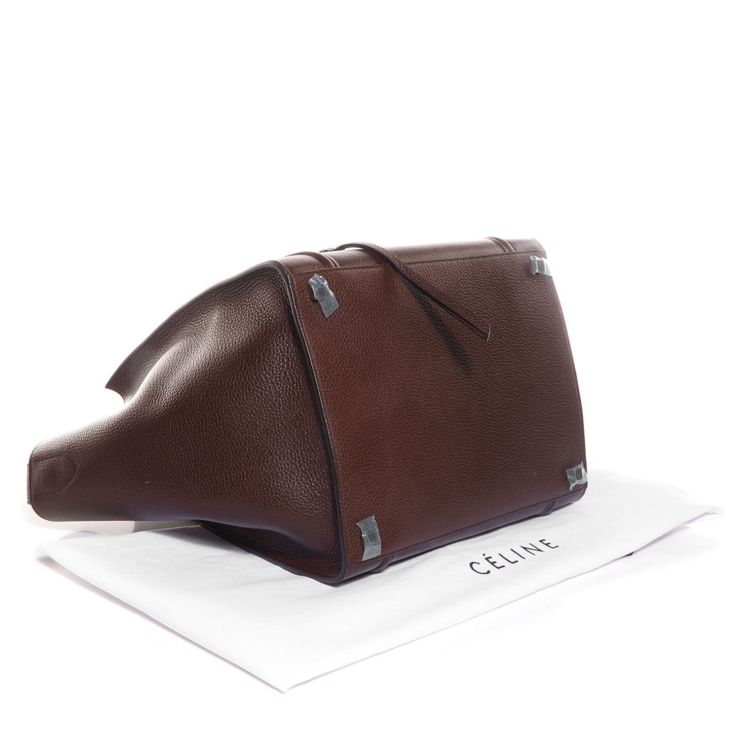Celine Shiny Grained Calfskin Medium Phantom Luggage Brown 4 of 9