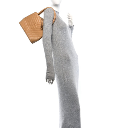 Chanel Caviar Chevron Tassel Tote Beige 2 of 10