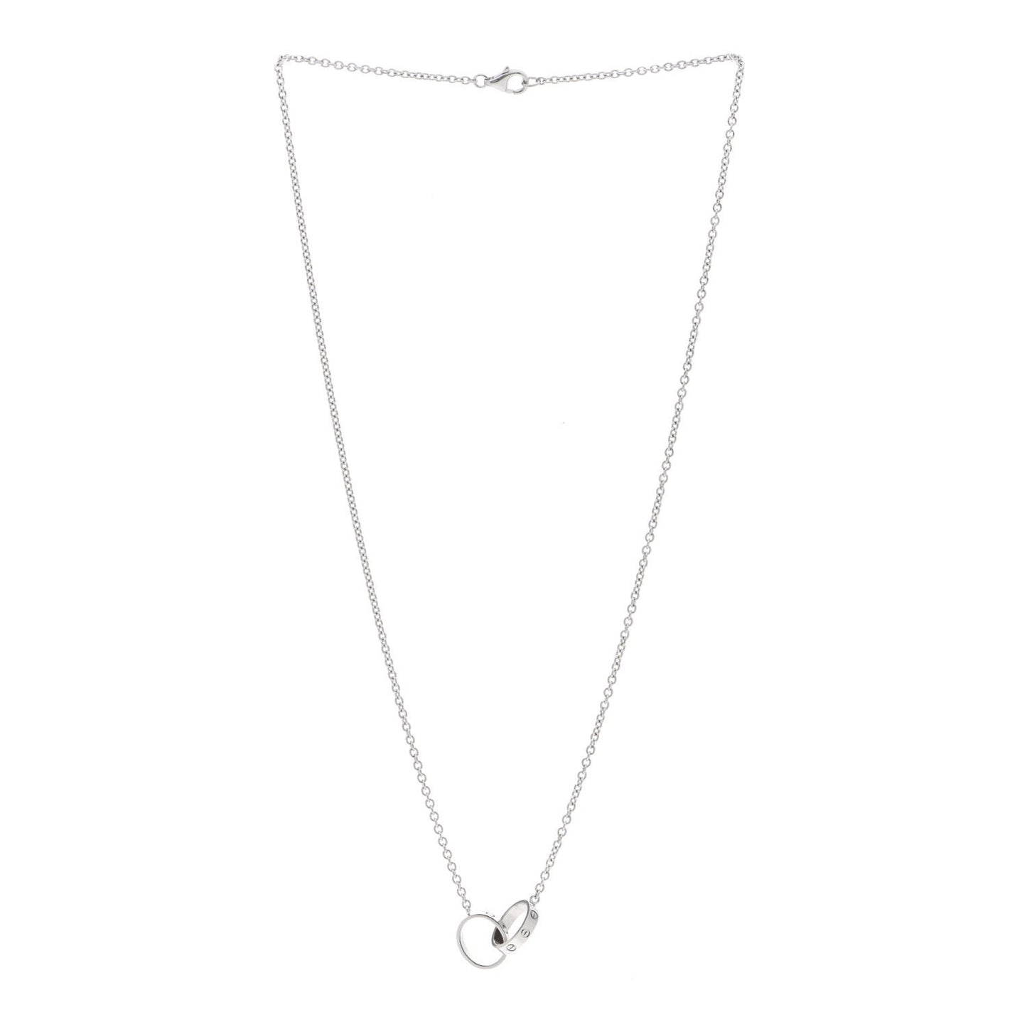 18K White Gold Interlocking LOVE Necklace