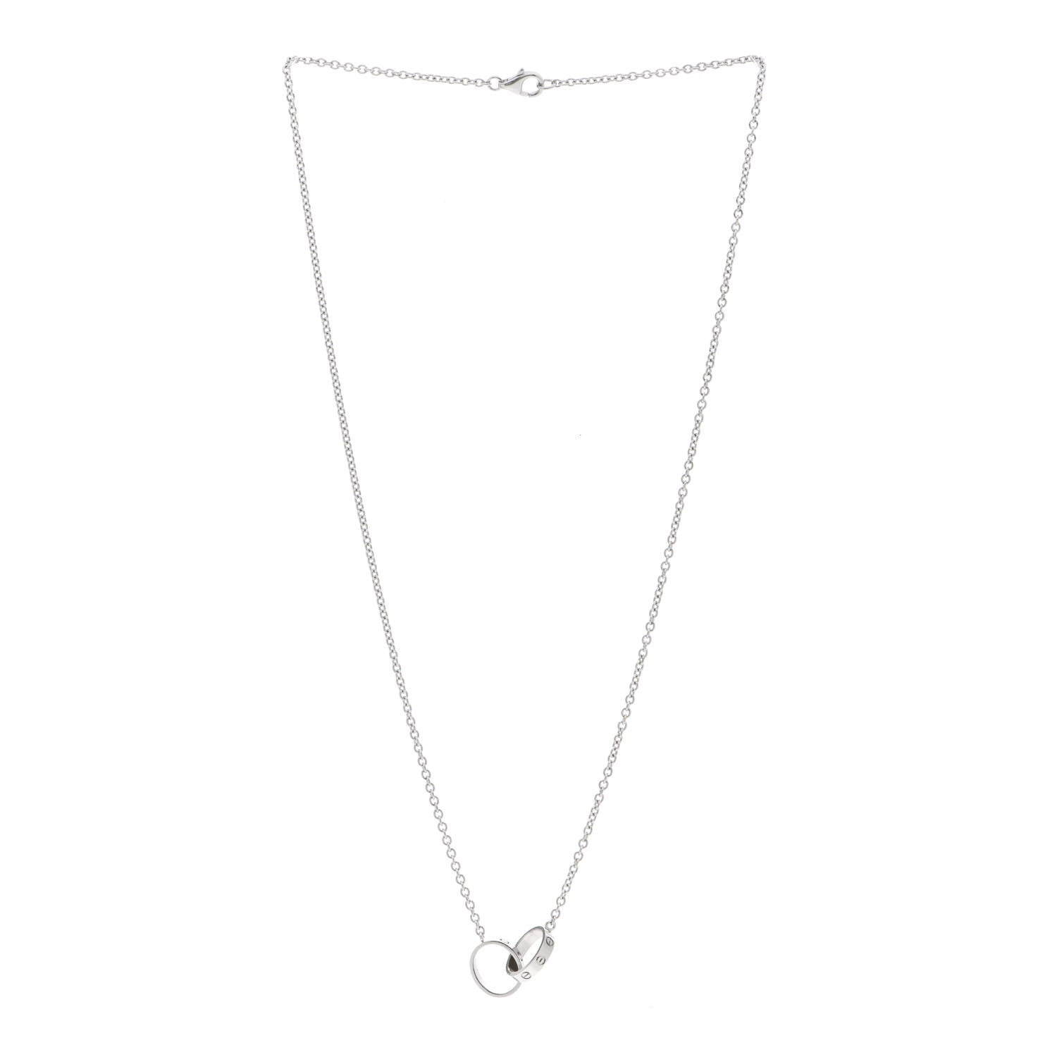 Cartier 18K White Gold Interlocking LOVE Necklace 2 of 5