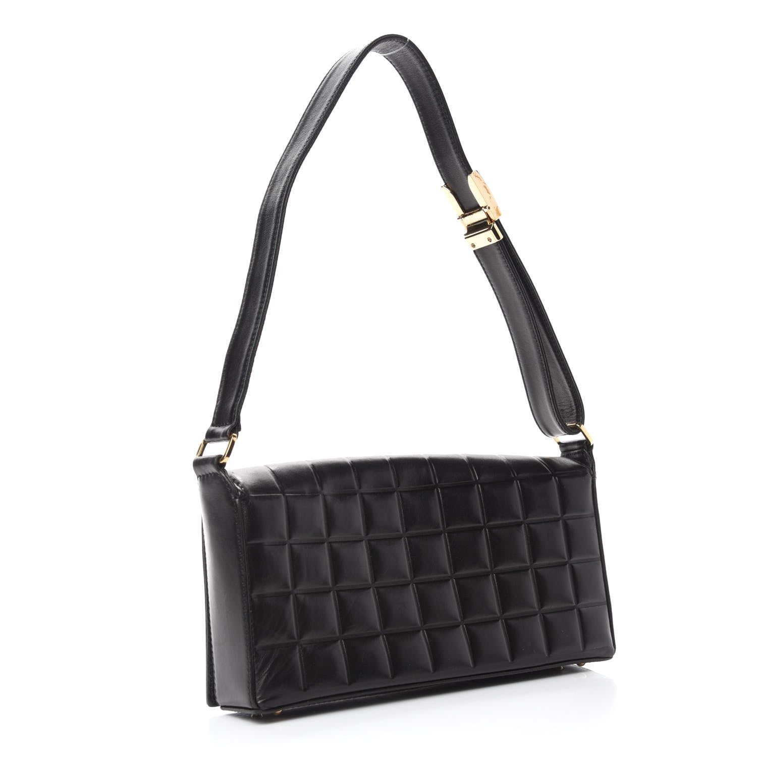 Chanel Lambskin Quilted CC Chocolate Bar Flap Black 3 of 12