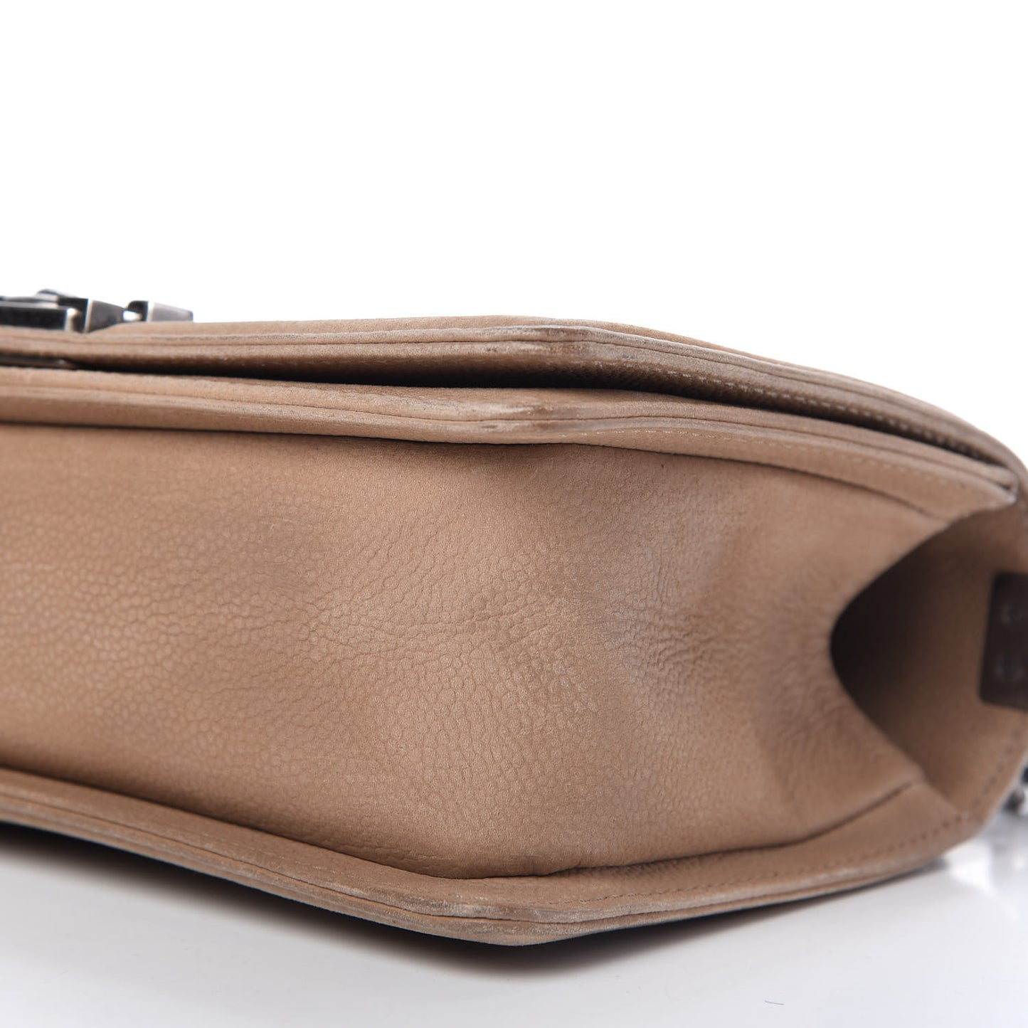 Iridescent Caviar Quilted Medium Boy Flap Beige