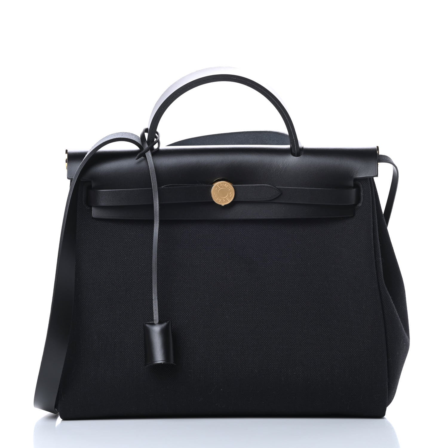 Hermes Military Toile Vache Hunter Herbag Zip PM 31 Black 3 of 12