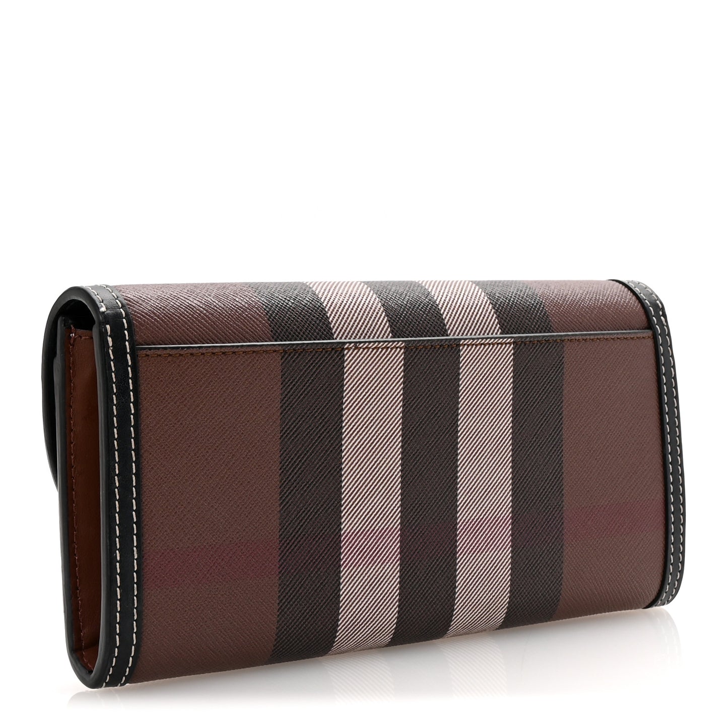E-Canvas Check Continental Wallet Dark Birch Brown