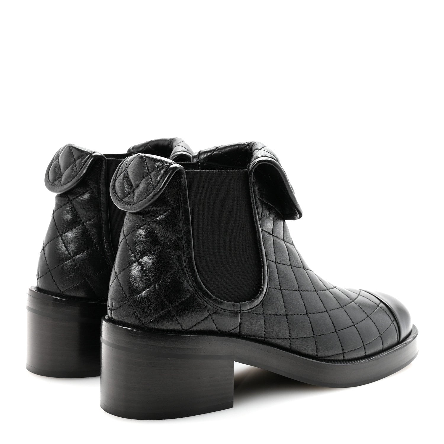 Chanel Lambskin Quilted Cap Toe CC Turnlock Booties 38.5 Black 5 of 9