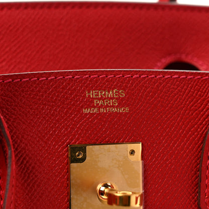 Hermes Epsom Birkin 30 Rouge Casaque 6 of 8