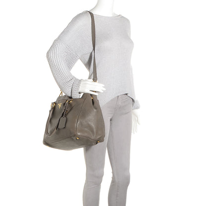 Prada Vitello Daino Shoulder Bag Argilla 2 of 10