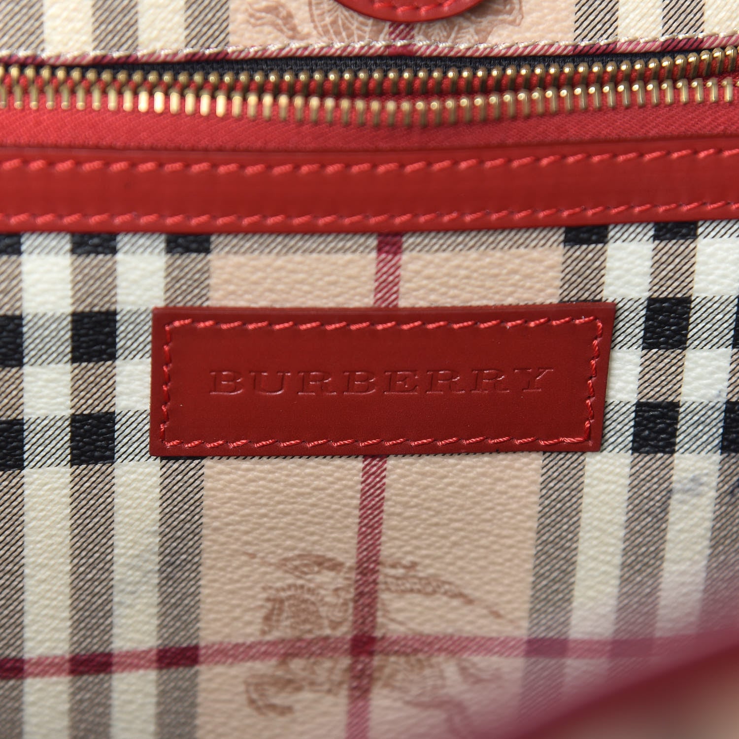 Burberry Haymarket Check Small Canterbury Tote Coral Red 8 of 12
