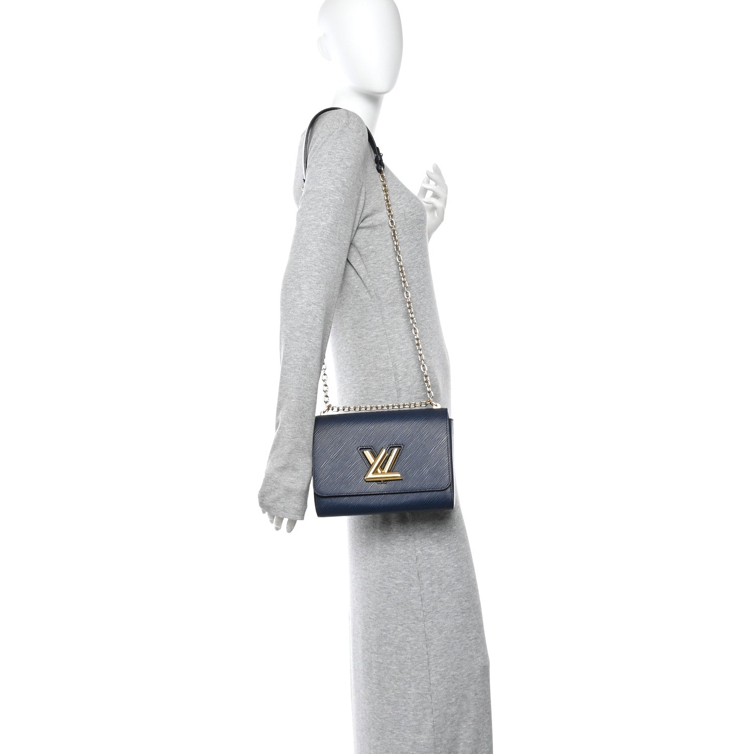 Louis Vuitton Epi Twist Shoulder Bag MM Indigo 2 of 9