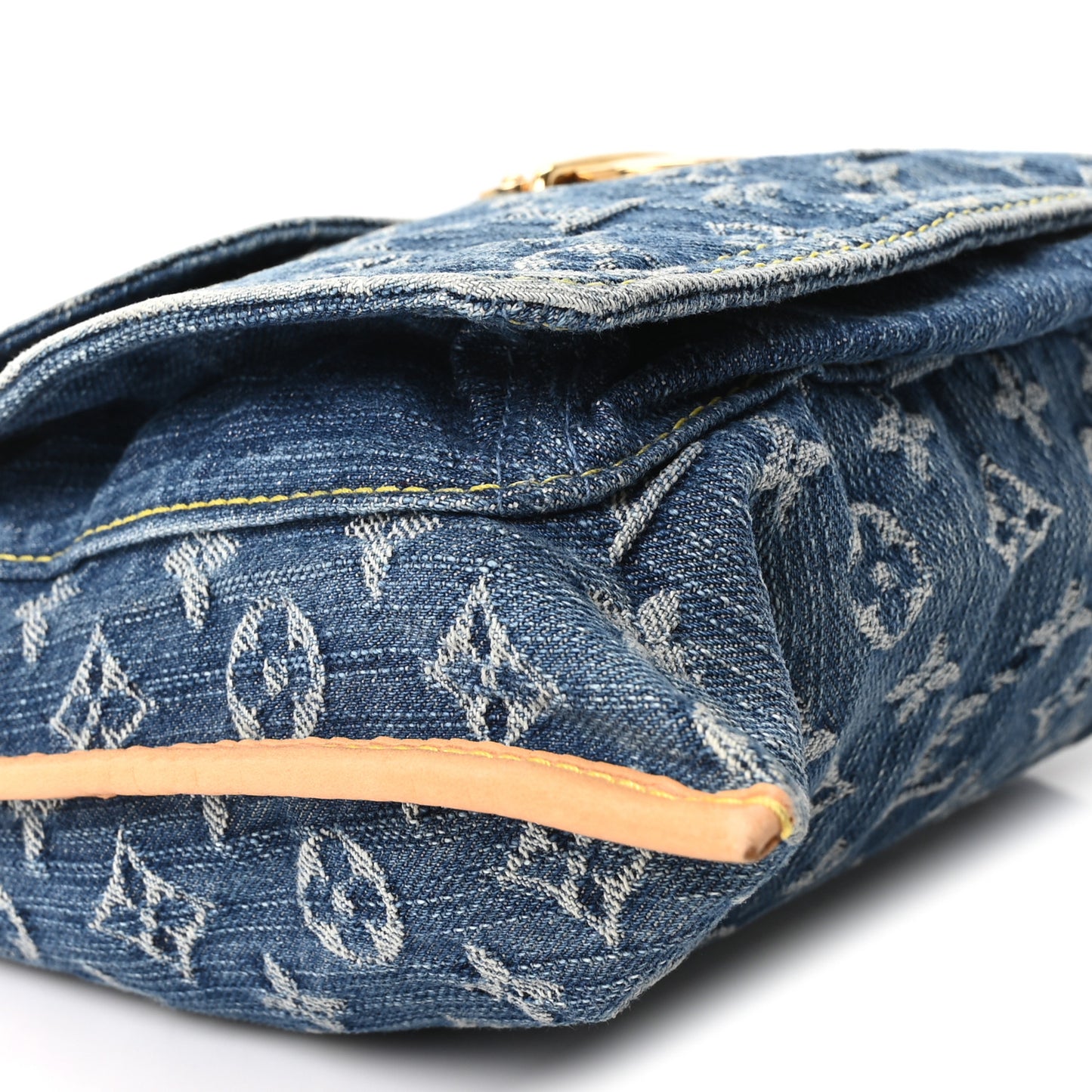 Monogram Denim Sac Plat Blue